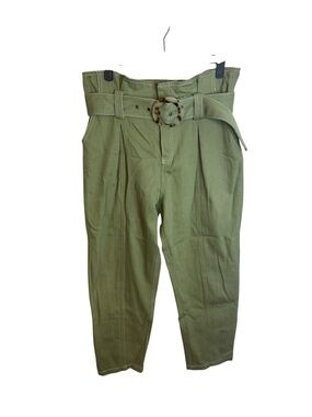 Whiteroom+ Cactus Green Cotton Paperbag Coastal Pants